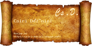 Csiri Dániel névjegykártya