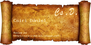 Csiri Dániel névjegykártya